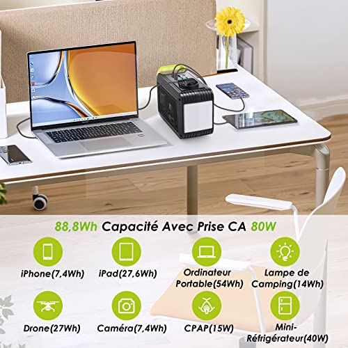 Station MARBERO 88,8Wh bureau rechargeant ordinateur portable smartphone tablette lampe camping