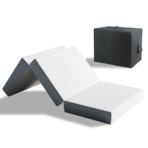 Matelas pliable Vesgantti 135x190cm avec housse blanche et sac de transport noir