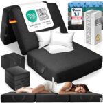 Matelas pliant KESSER 90x200cm noir avec housse amovible et sac de transport