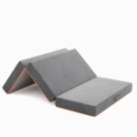 Matelas pliant Vesgantti gris 3 parties pliable avec housse amovible et poignée de transport