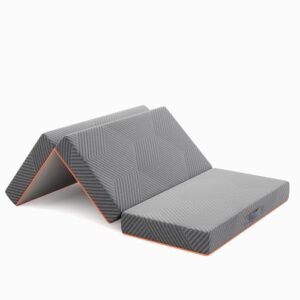 Matelas pliant Vesgantti gris 3 parties pliable avec housse amovible et poignée de transport