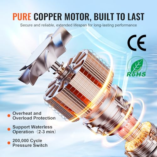 Moteur cuivre pur avec protection surchauffe et certification CE RoHS pompe VEVOR