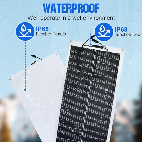 Panneau solaire flexible avec protection étanche IP65 pour panneaux et IP68 pour boîte de jonction