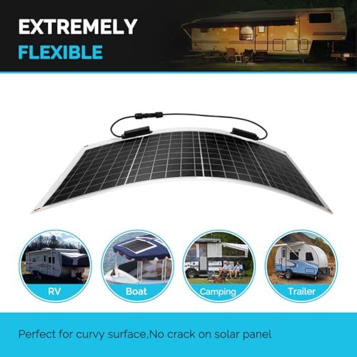 Panneau solaire flexible Renogy adapté pour camping-car, bateau, caravane et remorque
