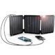 Panneau solaire pliable BigBlue 21W avec 3 panneaux et 2 ports USB chargeant des smartphones