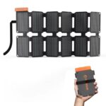 Panneau solaire pliable FlexSolar 36W noir et orange format compact avec main