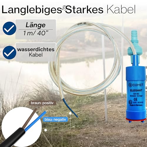 Câble étanche 1 mètre avec connectique brune et bleue pour pompe Comet