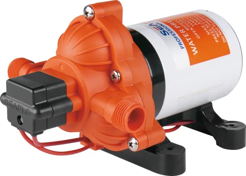 Pompe à eau Seaflo 12V 11,3L/min orange avec moteur et connecteur pour camping-car