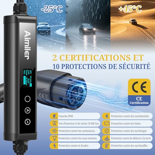 Certifications CE et 10 protections de sécurité intégrées, résistance -25°C à +45°C