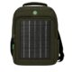 Sac à dos solaire vert kaki avec panneau photovoltaïque intégré et port USB