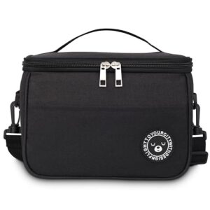 Sac isotherme BALIGO 6,4L noir avec bandoulière réglable et poignée de transport