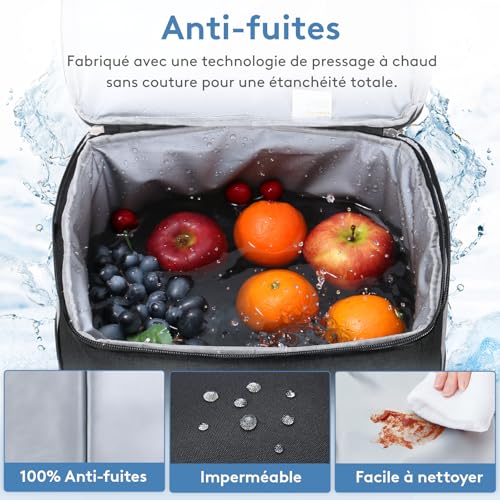 Démonstration étanchéité glacière avec fruits et eau technologie anti-fuites imperméable