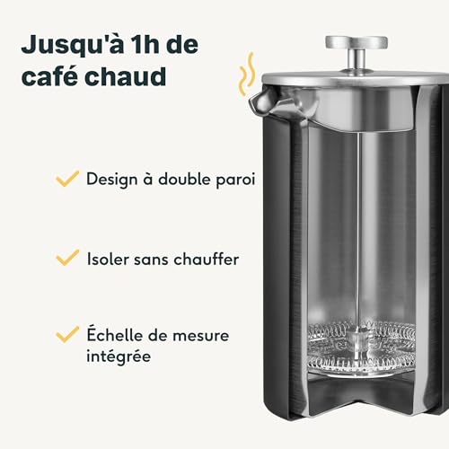 Schéma technique cafetière SILBERTHAL coupe transversale double paroi isolation thermique
