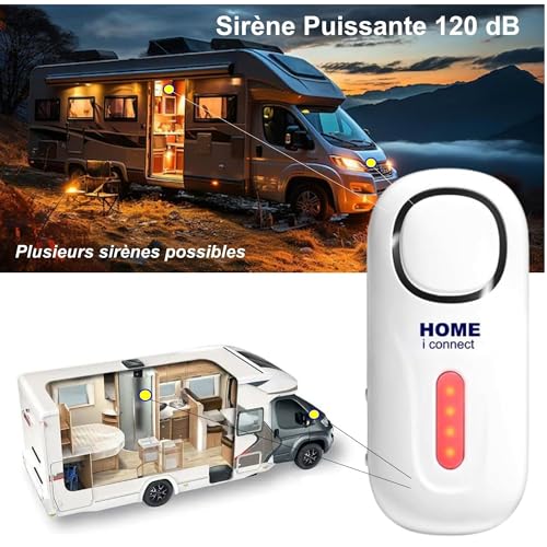 Sirène alarme camping-car 120 dB HOME i connect plusieurs modes sonores