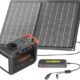 Station d'alimentation portable MARBERO 80W avec panneau solaire pliable 21W et connecteur