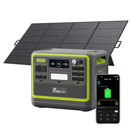 Station d'énergie portable FOSSiBOT F2400 2048Wh avec panneau solaire pliable 420W et application mobile