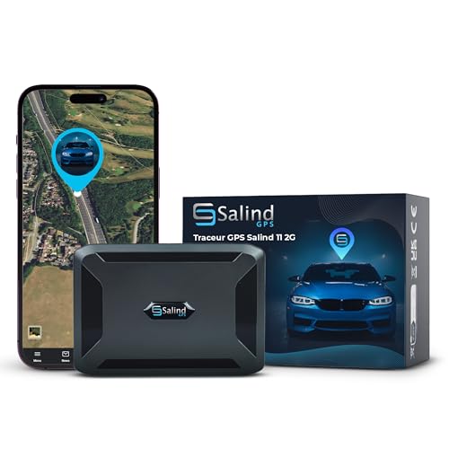 Traceur GPS Salind 11 avec boîtier noir et application smartphone de géolocalisation