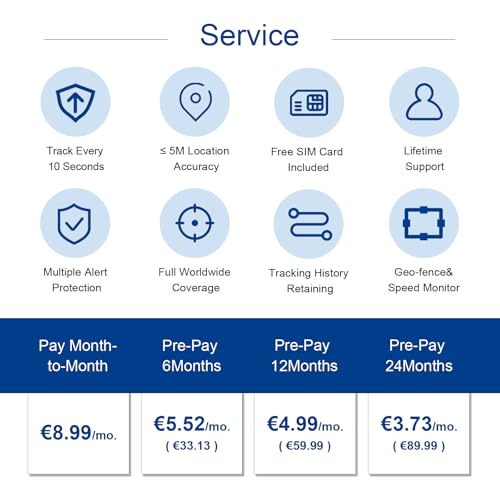 Services et tarifs d'abonnement du traceur GPS de 3,73€ à 8,99€ par mois