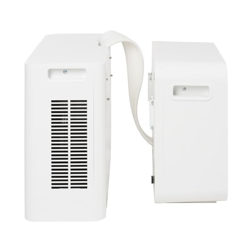 Vue latérale des deux unités du climatiseur split Eurom AC4201 avec tuyau de connexion