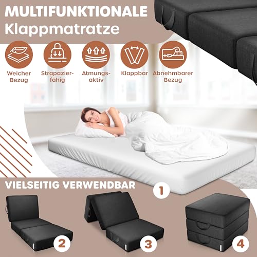 Matelas KESSER multifonctionnel transformable en lit siège fauteuil et rangement compact
