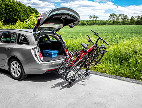 Système basculant EUFAB permettant accès au coffre avec vélos chargés sur break