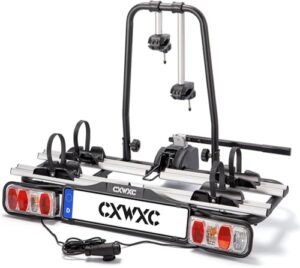 Porte-vélos attelage CXWXC 2 places avec éclairage LED et plaque immatriculation
