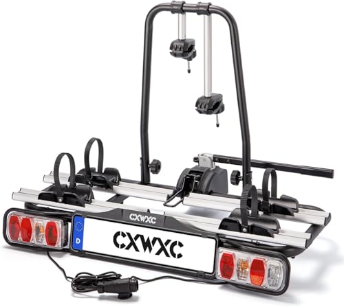 Porte-vélos attelage CXWXC 2 places avec éclairage LED et plaque immatriculation