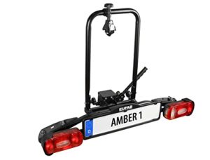 Porte-vélo EUFAB Amber 1 sur attelage avec plaque immatriculation feux arrière