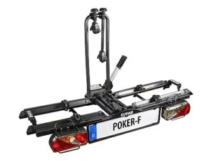 Porte-vélos EUFAB Poker-F sur attelage plateforme noire pour 2 vélos avec feux arrière