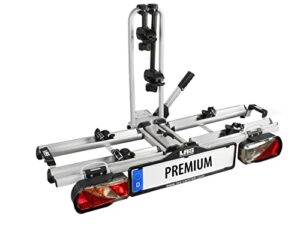 Porte-vélos EUFAB Premium 12011LAS sur attelage avec système de fixation et feux arrière