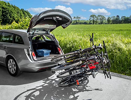 Système basculant EUFAB Amber 4 permettant accès au coffre avec vélos chargés