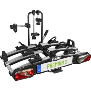 Porte-vélos EUFAB Premium 3 pour attelage remorque avec rails aluminium et système pliable