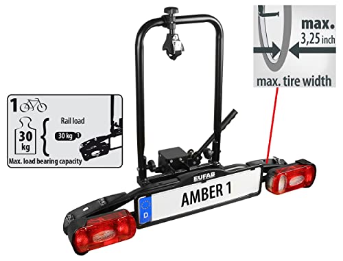 Schéma technique EUFAB Amber 1 capacité 30kg largeur pneu maximum 2,25 pouces
