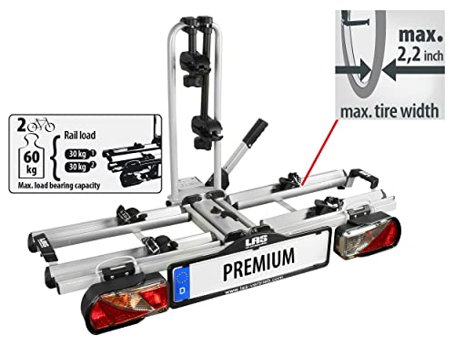Schéma technique EUFAB montrant capacité 60kg et largeur maximale pneus 2,2 pouces