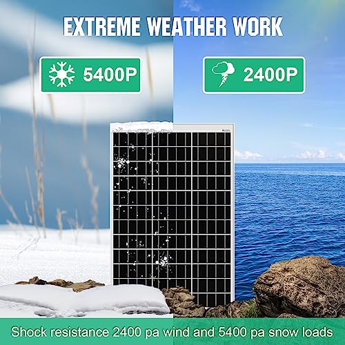 Panneau solaire ECO-WORTHY résistant 5400Pa neige 2400Pa vent conditions météo extrêmes