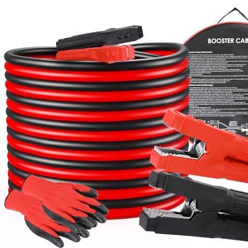 Cable de demarrage MAMIZO 50mm2 3000A avec pinces crocodile rouge noir gants et sac de rangement
