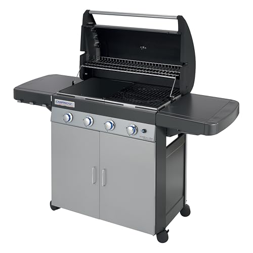 Barbecue Campingaz Class 4 L Plus ouvert vide montrant grilles en fonte et grille de maintien au chaud