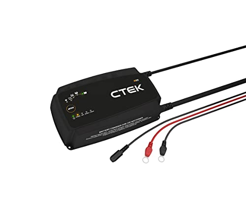 Chargeur CTEK M25 12V 25A avec câbles cosses à œillet rouge et noir