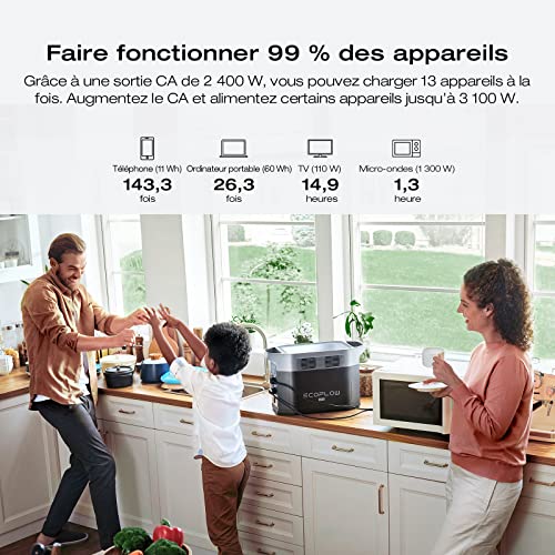 EcoFlow Delta 2 Max alimente 99% des appareils jusqu'à 3100W