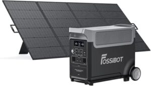 Générateur électrique solaire FOSSiBOT F3600 Pro avec panneau solaire pliable 400W et roues