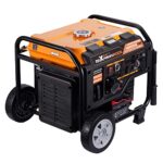 Groupe électrogène inverter maXpeedingrods 5500W essence avec roues et cadre acier sur fond blanc