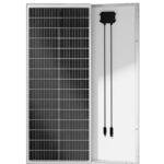Panneau solaire ECO-WORTHY 100W monocristallin type N avec câbles et cadre aluminium vue avant et arrière