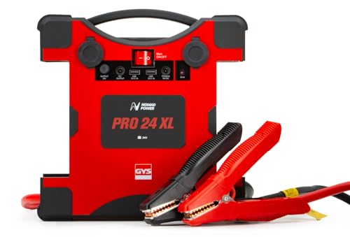 Booster GYS Pro 24 XL avec pinces rouge et noire de démarrage batterie 24V camion