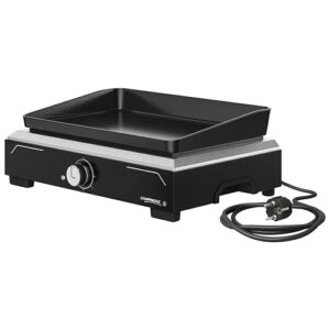 Plancha électrique Campingaz 1 XD noire avec plaque en fonte, bouton et câble d'alimentation