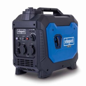 Groupe électrogène inverter Scheppach SG3500i noir et bleu 3200W avec panneau de commandes et prises