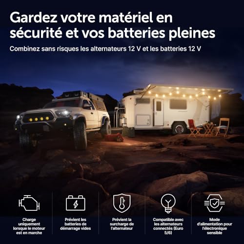 Chargeur Orion XS sécurité batteries et alternateurs 12V pour camping-car et 4x4 la nuit