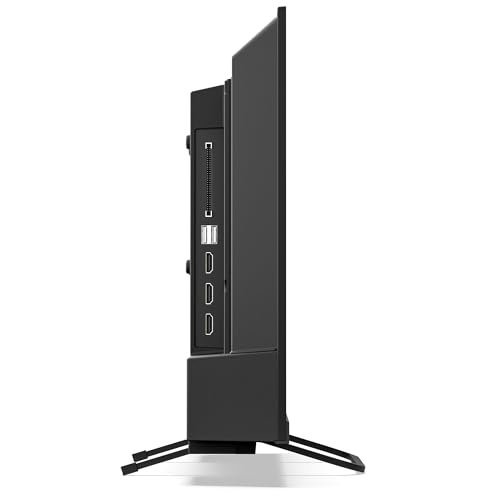 Vue de profil du téléviseur Cello 24 pouces montrant ports HDMI, USB et connectique latérale