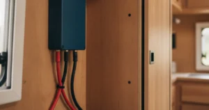 Chargeur DC-DC (booster de charge) relié à une batterie auxiliaire dans un van aménagé