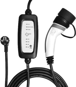 Chargeur EVIEUN Type 2 3,6 kW 16A : passage en revue du câble portable 7m - vue 1