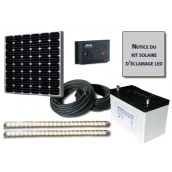 Kit solaire d'éclairage 2 réglettes LED 12V 12W